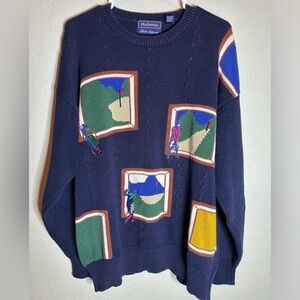 Hathaway vintage golf embroidered sweater men’s size XL